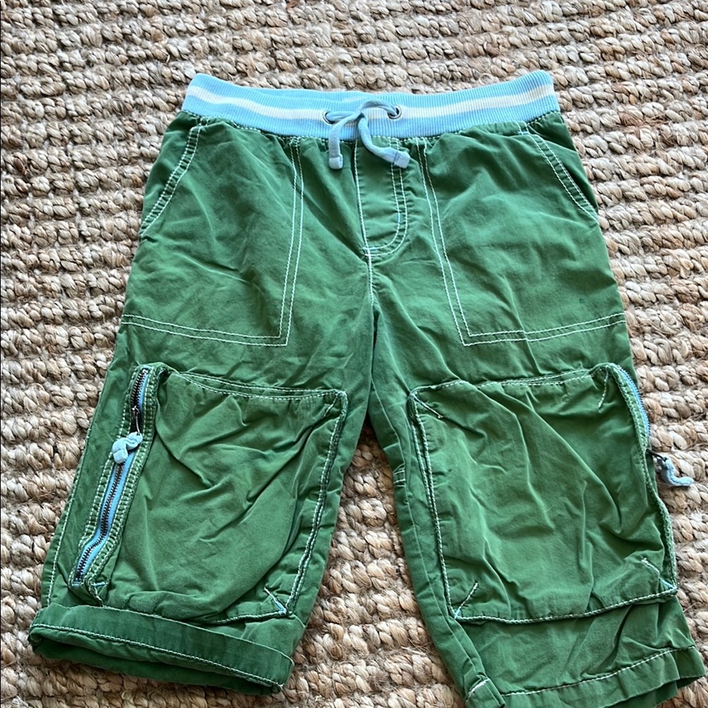 Green Kids Cargo Shorts
